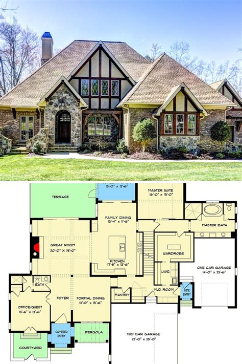 tudor style home floor plan.